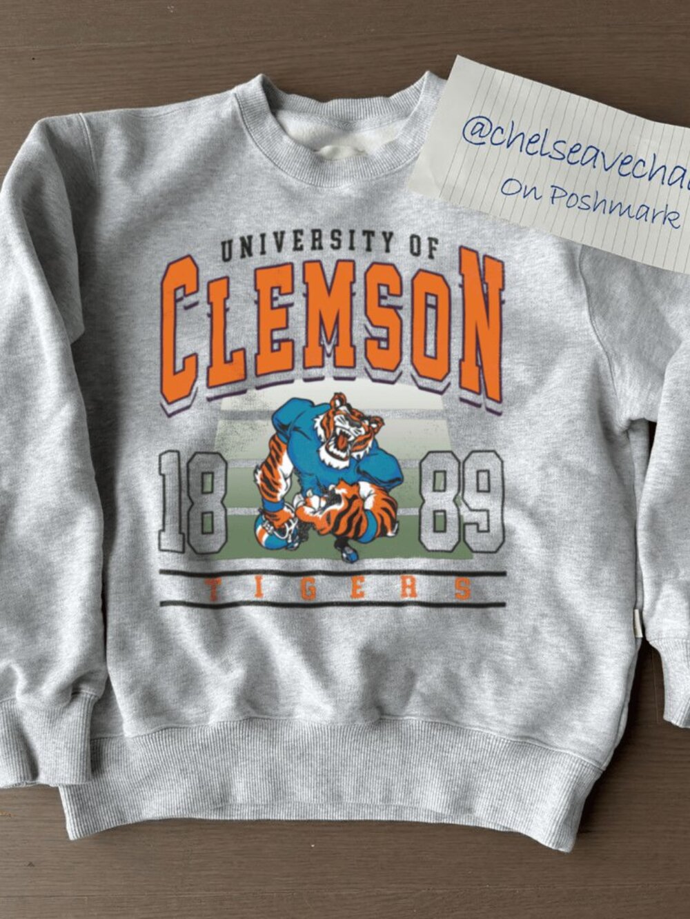 Retro 1889 Clemson Tigers Mascot Fans Football Sweatshirt, University of Clemson